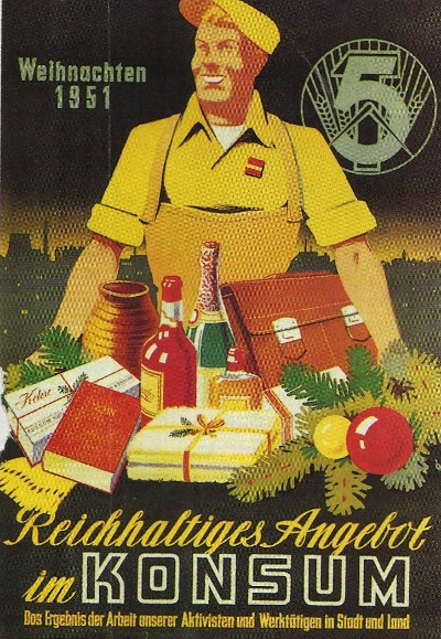 Angebot im DDR Konsum zur Weihnachtszeit 1951