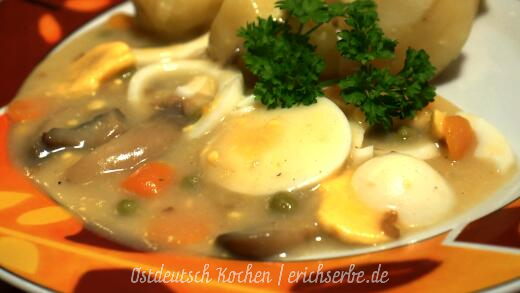 DDR Rezept ostdeutsches Eierfrikassee (Eierragout)