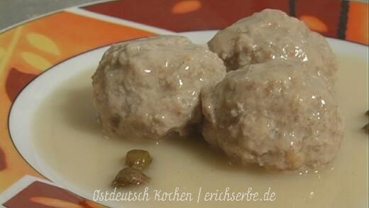 DDR Rezept ostdeutsche Kochklopse (Königsberger Art)