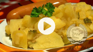 ostdeutsche Saure Abern (Warmer Kartoffelsalat) nach DDR Rezept